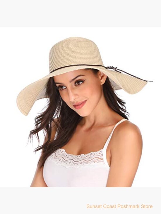 Wide Brim Straw Hat Foldable Floppy Sun Hat UPF 50+ main image 5